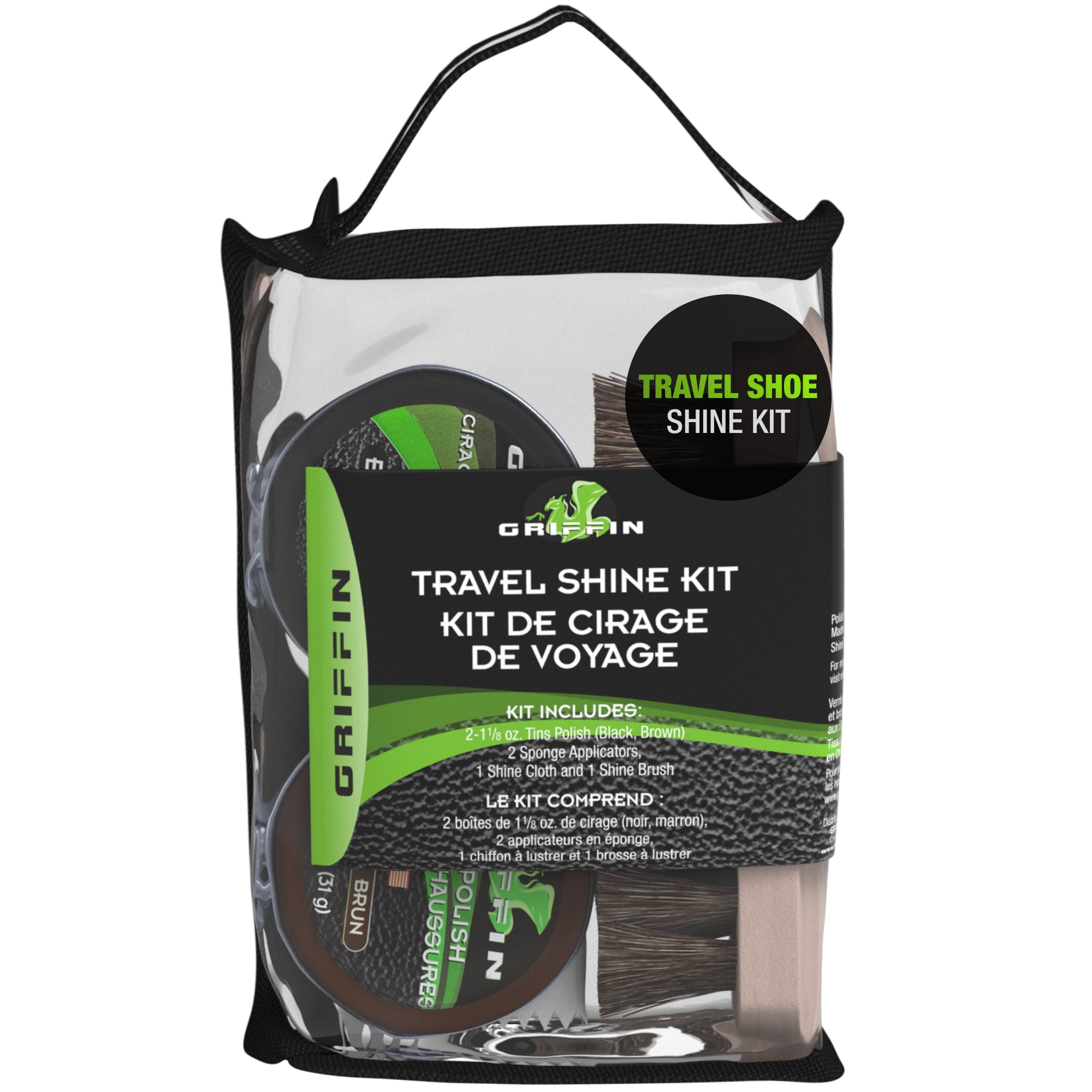 griffin travel shot shine kit for polishing leather