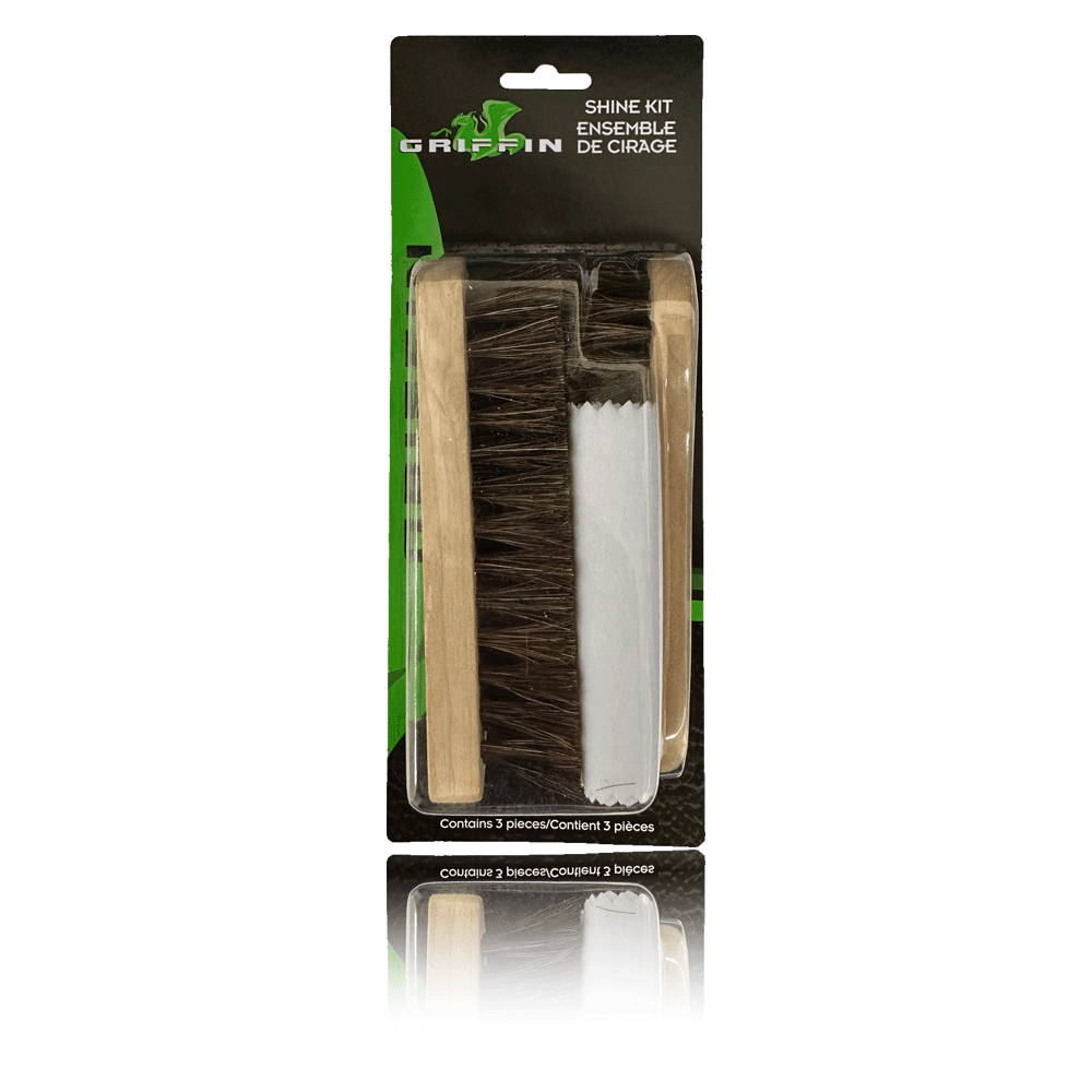 griffin shoe care 3 piece shine kit horsehair